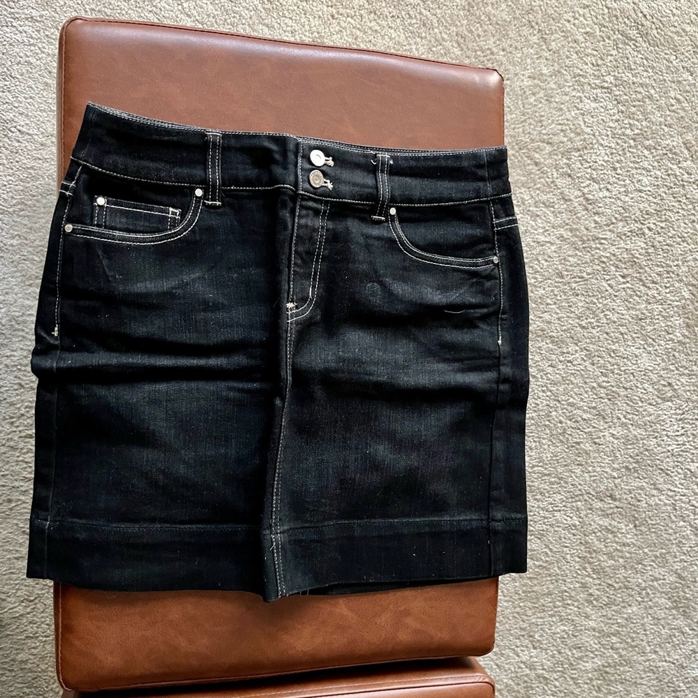 White House Black Market Black Denim Skirt